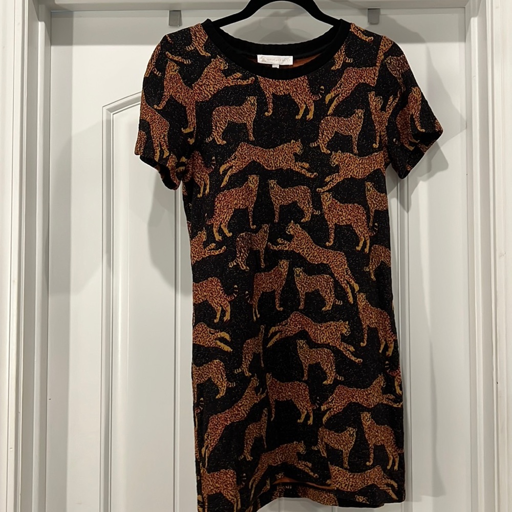 Corey Lynn Calter mini sweater dress with cheetah print; size XS; EUC - like new